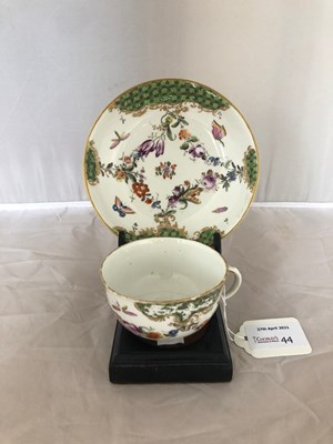 Lot 44 - A Hoschst teacup and saucer, circa 1770,...