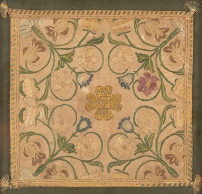 Lot 85 - An Elizabethan chalice cover finely...