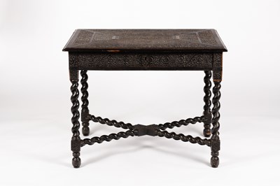 Lot 96 - A 19th Century Indian ebonised table with...