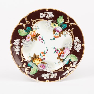 Lot 108 - A Russian plate, circa 1860, Popov factory,...