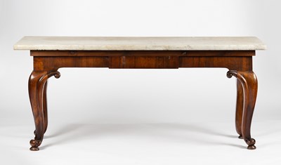 Lot 144 - A mid Victorian rosewood marble top console...