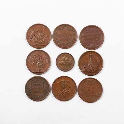 Lot 153 - Dassier family, a collection of nine bronze...