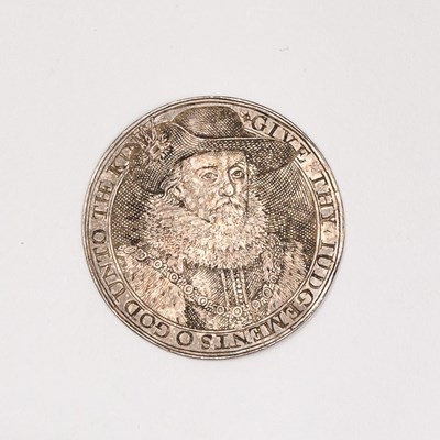 Lot 156 - An engraved silver counter, James I and...