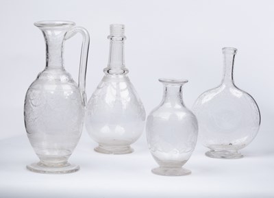 Lot 163 - A group of English engraved glassware, circa...