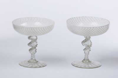 Lot 164 - A pair of 19th Century Venetian glass coupes...