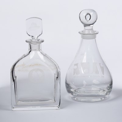 Lot 166 - An Orrefors glass decanter with sloping...