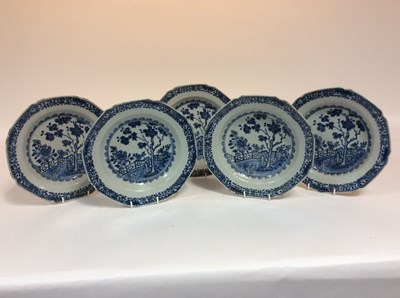 Lot 178 - Five late 18th Century Chinese octagonal bowls,...