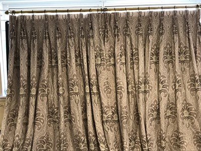 Lot 260 - A pair of floral curtains, 96cm x 204cm with...