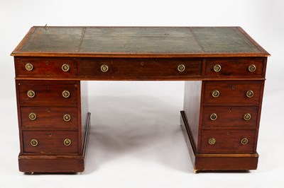 Lot 281 - A mahogany pedestal desk fitted a surround of...