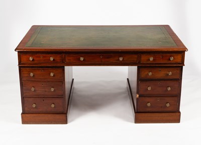 Lot 298 - A late 19th Century mahogany partners' desk,...