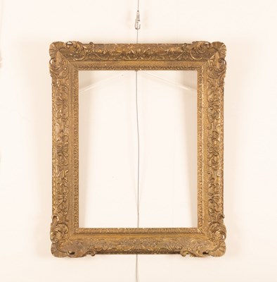 Lot 300 - A picture frame with gesso moulded acanthus...