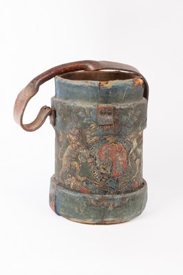 Lot 301 - A military style drum-shaped wastepaper basket,...