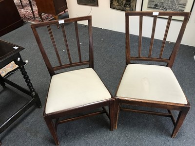 Lot 313 - A pair of fruitwood single chairs with upright...