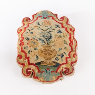 Lot 314 - A cushion with a tapestry fragment cover