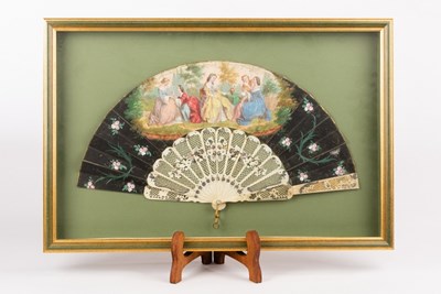 Lot 317 - An early 19th Century fan painted a woman and...