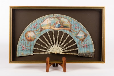 Lot 319 - A Regency fan with painted vignettes of...