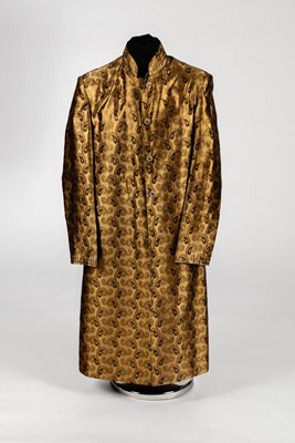 Lot 326 - A bronze silk coat, boteh and foliate design,...