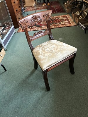 Lot 339 - A Regency mahogany single chair with carved...