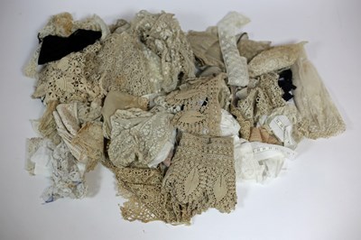 Lot 354 - A quantity of lace, crochet and other borders,...