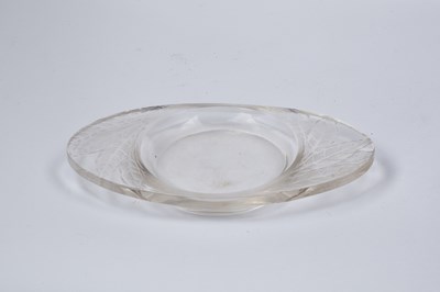 Lot 361 - A Lalique oval glass pin dish, moulded and...