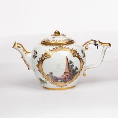 Lot 380 - A Meissen bullet-shaped teapot, circa 1745,...