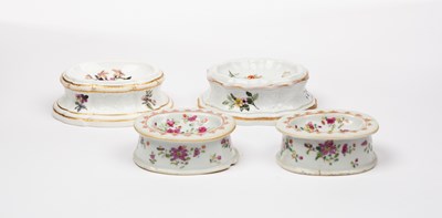 Lot 384 - A Meissen trencher salt painted with flowers...