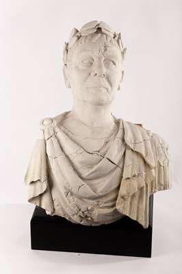 Lot 457 - A plaster bust of Julius Caesar, 72cm...