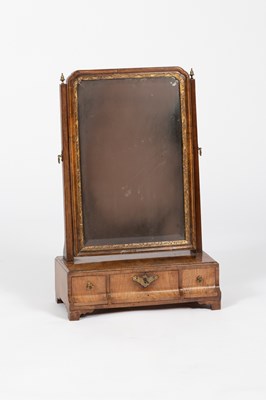 Lot 515 - A George II walnut dressing mirror on a box...