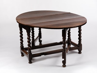 Lot 520 - A late 17th Century oak gate-leg table, with...