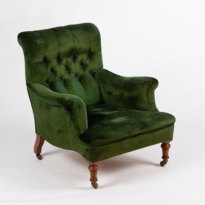 Lot 536 - A 19th Century armchair, upholstered in green...