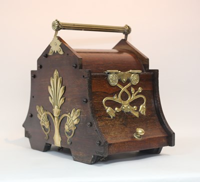 Lot 551 - An Edwardian rosewood coal hod with brass...