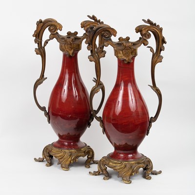 Lot 558 - A pair of 19th Century gilt metal mounted...