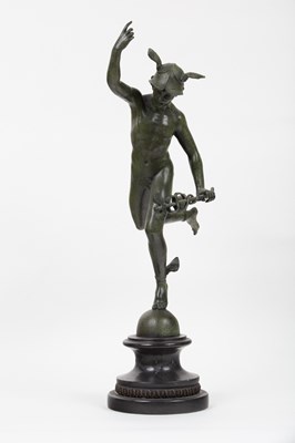 Lot 564 - A patinated bronze figure of Mercury, after...