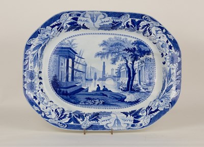 Lot 579 - A Wedgwood blue and white well dish with port...