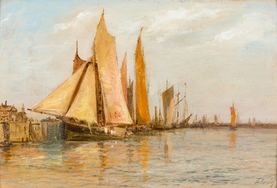 Lot 643 - H Broich/Harbour Scene, possibly...