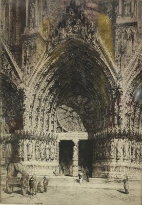 Lot 663 - Henry Brewer/Reims Cathedral/etching, 53.5cm x...