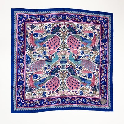 Lot 679 - Liberty, a square silk scarf in Peacock Garden...