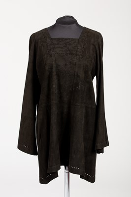 Lot 681 - Jean Muir, London, a black suede tunic with...