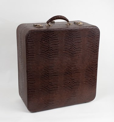 Lot 684 - A Pukka faux crocodile suitcase, 53cm x 47cm