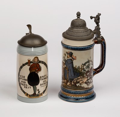 Lot 720 - Mettlach/A beer stein decorated a Dutch...