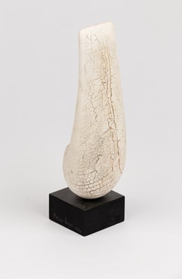 Lot 752 - Peter Hayes (born 1946), a white raku bow form,...