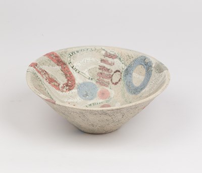 Lot 756 - Sylvia Holmes, a stoneware bowl with vitreous...