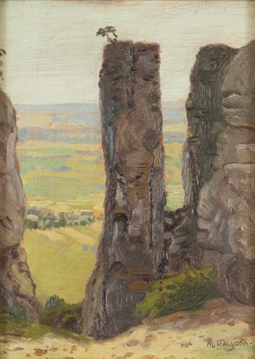 Lot 927 - Alois Kalvoda (1875-1934)/Landscape in Bohemia...