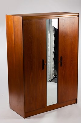 Lot 964 - A 1950s double wardrobe/with central mirrored...