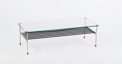 Lot 981 - A 1950s style coffee table/metal framed with...