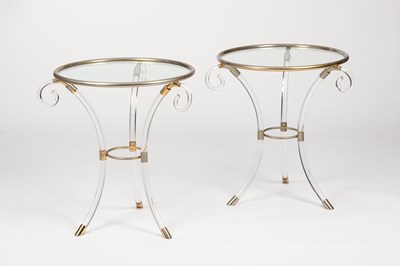 Lot 1006 - A pair of modernist perspex and glass tables,...