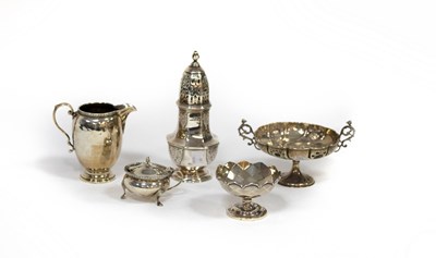 Lot 17 - A Queen Anne style silver sugar caster, London...