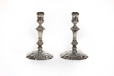 Lot 28 - A pair of 18th Century style cast silver...