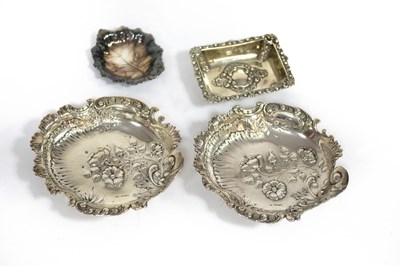 Lot 30 - A pair of Victorian leaf-shaped silver bonbon...