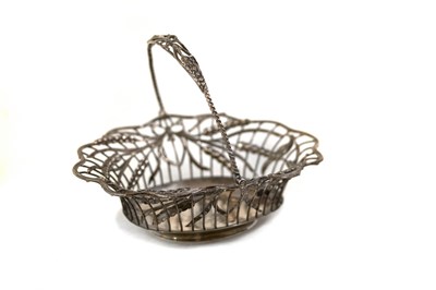 Lot 48 - A George III swing-handled silver basket,...